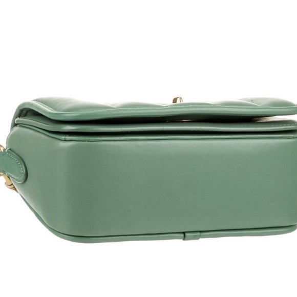 Coach Mint Green Leather Crossbody Bag with Gold Accents - Picture 3 of 4